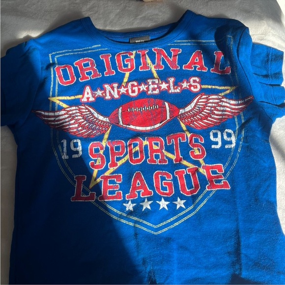 Urban Outfitters Blue Baby Tee w/ Football Design Size S - Picture 3 of 4
